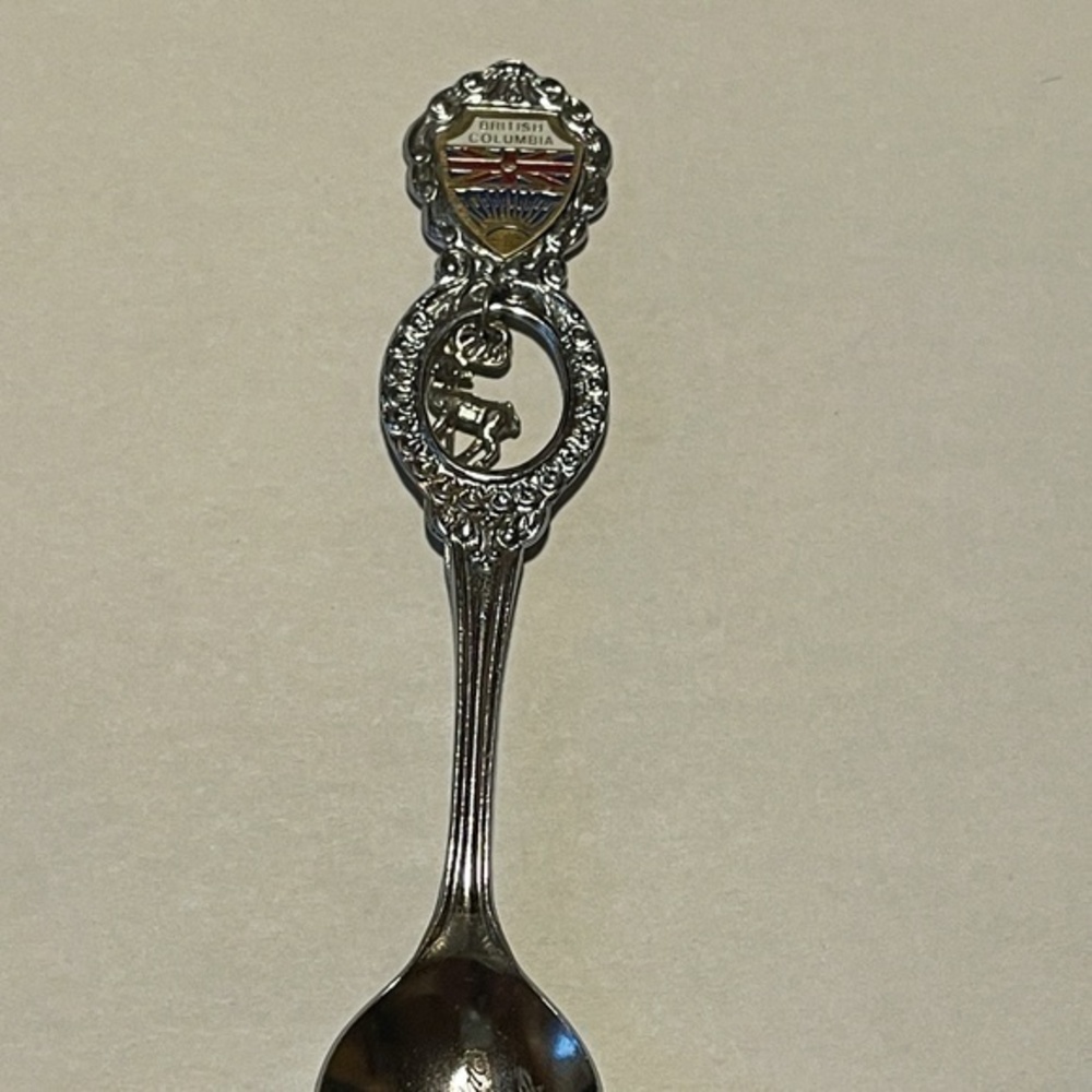 Vintage Souvenir Collector Spoon British Columbia Hanging Elk Charm 4-1/2"